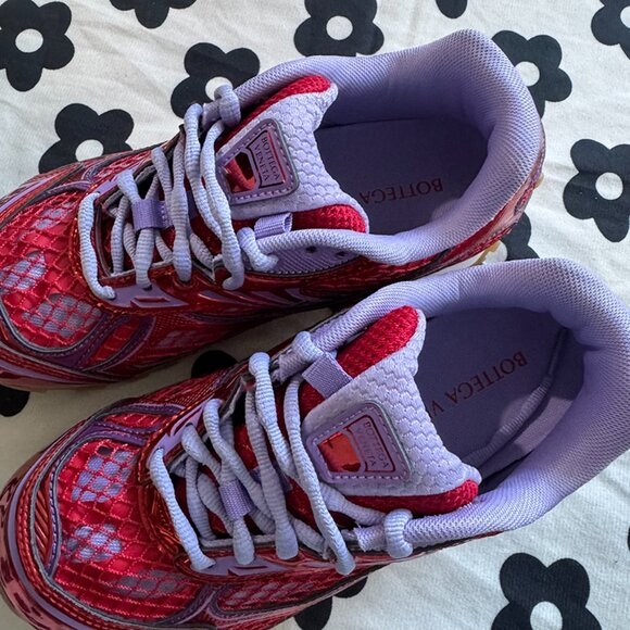 Bottega Veneta Orbit Metallic Red Wisteria Low Top Sneakers - Picture 9 of 9